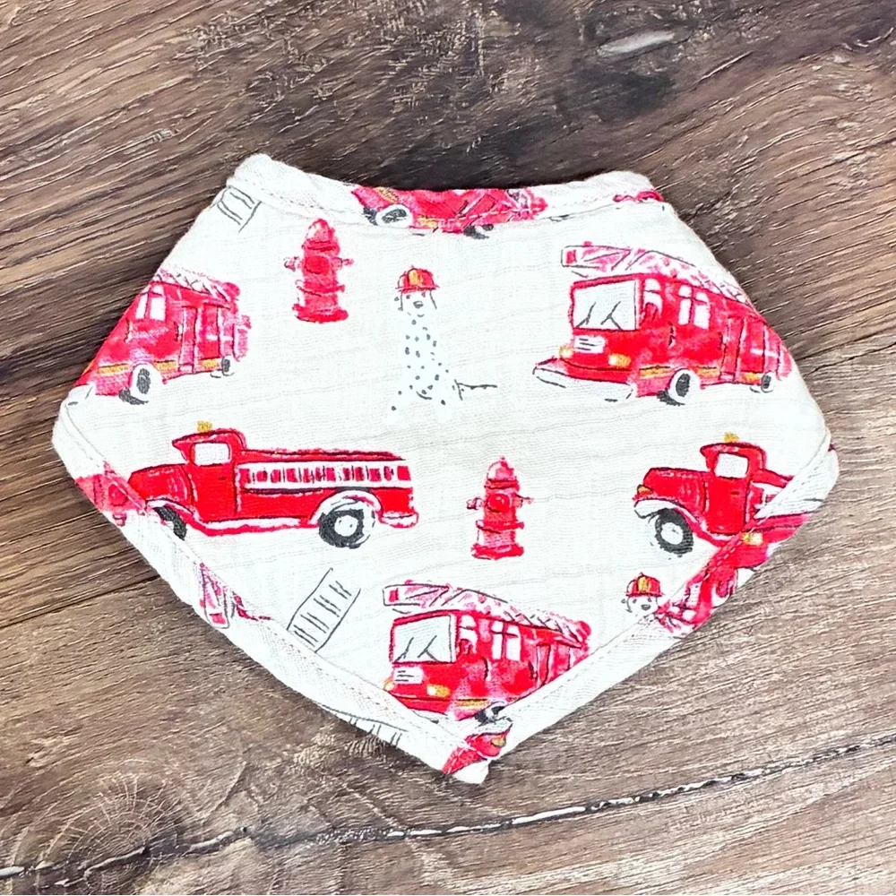 Mud Pie Firetruck Bandanna Bib Fireman Dalmatian